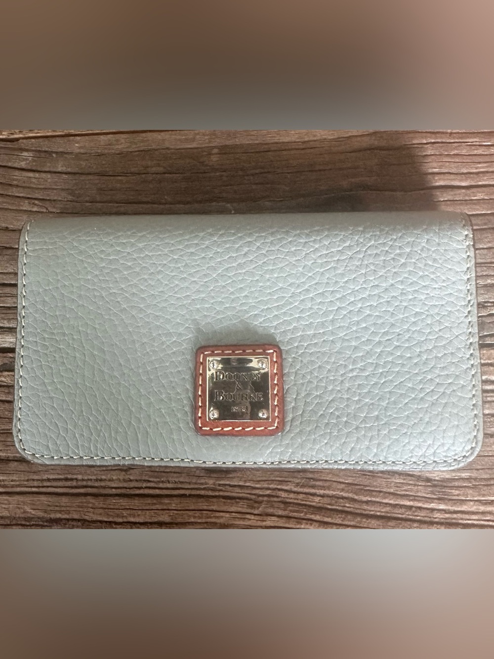 Dooney & Bourke Pebbled Leather Light Gray Wallet